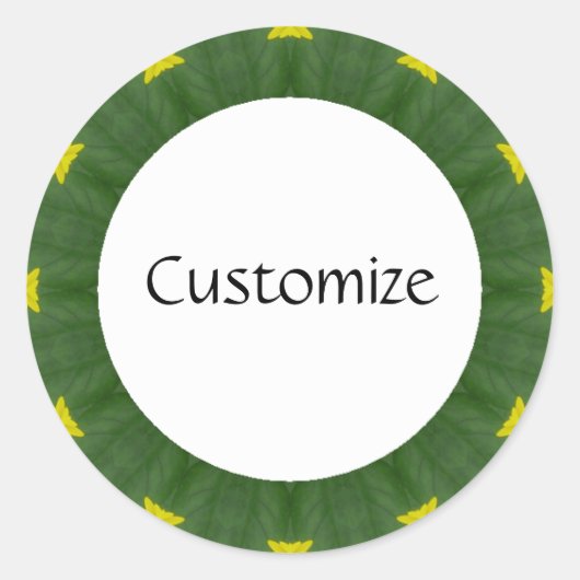 Daisy Mandala Sjabloon 41 Ronde Sticker (Voorkant)