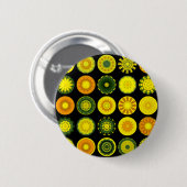 Daisy Mandalas Ronde Button 5,7 Cm (Voorkant /achterkant)