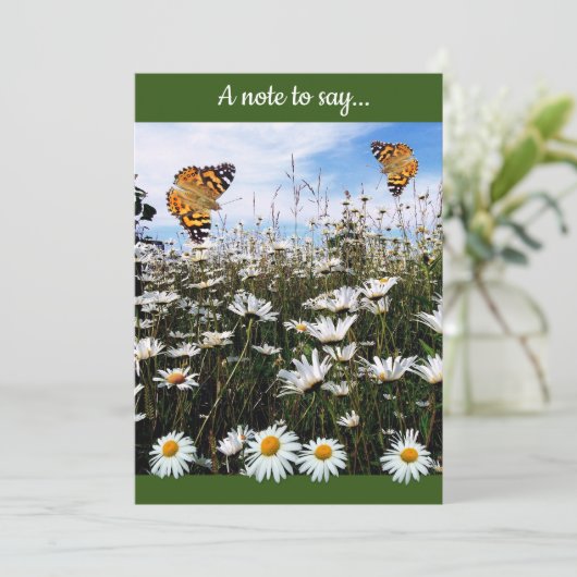 Daisy Meadow Aangepaste Tekst Bedankt (Staand voorkant)