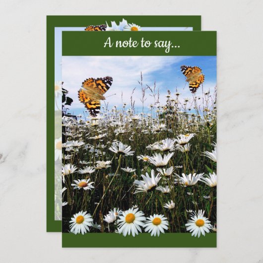 Daisy Meadow Aangepaste Tekst Bedankt (Voorkant / Achterkant)