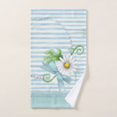 Daisy met blauwe strepen bad handdoek (Handdoek)