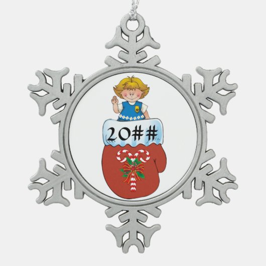 Daisy Mitten Blonde Tin Sneeuwvlok Ornament (Voorkant)