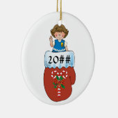 Daisy Mitten Brunette Keramisch Ornament (Rechts)