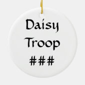 Daisy Mitten Brunette Keramisch Ornament (Achterkant)