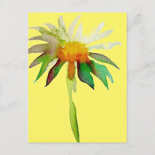 Daisy modern art flower op geel briefkaart