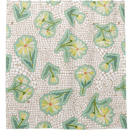 Daisy Mosaic Shower Curtain Douchegordijn (Voorkant)
