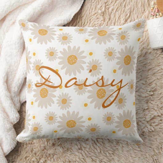 Daisy name reveal custom retro daisy boho flower kussen (Deken)