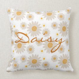 Daisy name reveal custom retro daisy boho flower kussen
