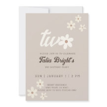 Daisy naturel Boho Invitation d'anniversaire