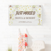 Daisy Net getrouwd bruiloft houten bloemen Spandoek (Insitu)