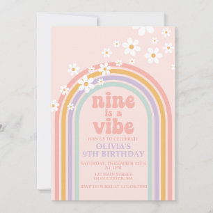 Daisy Nine is een Vibe Pastel regenboog 9de verjaa Kaart