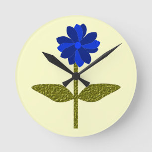 Daisy Ocean Blue Wall Clock Ronde Klok