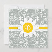 Daisy on Ash Gray, Grey Paisley Kaart (Achterkant)