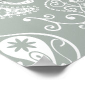 Daisy on Ash Gray, Grey Paisley Poster (Hoek)