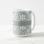 Daisy on Ash Grey; Gray Paisley Koffiemok (Voorkant rechts)