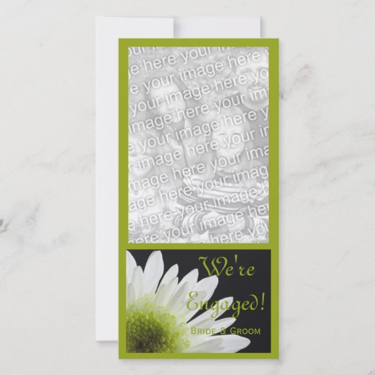 Daisy on Black Marriage Fiançailles Faire-part (Devant)