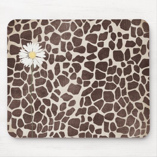 Daisy on Giraffe Print Muismat (Voorkant)