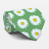 Daisy on Green Modern Floral Pattern Stropdas (Opgerold)