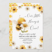 Daisy Onze kleine Honey Bee 1e Verjaardag Zonneblo Kaart (Voorkant / Achterkant)