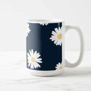 Daisy op blauw patroon koffiemok