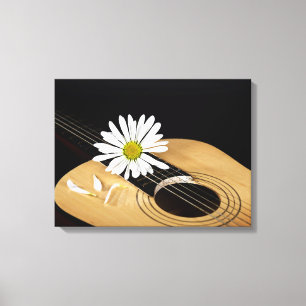 Daisy op Guitar Canvas Afdruk