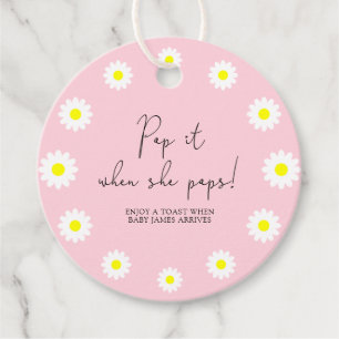 Daisy - Open het als ze barst baby shower Bedankjes Labels
