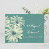 Daisy osteospermum bruiloft groene crème kaart (Staand voorkant)