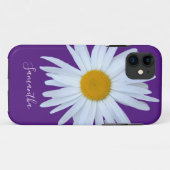 Daisy Paarse witte Script Hoesje-Mate iPhone Case (Achterkant (horizontaal))
