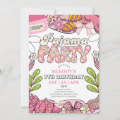 Daisy Pajama Party Birthday Invitation (Devant)