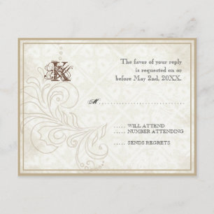 Daisy, Pansy, Roos in Butterfly - Wedding RSVP-kaa RSVP Kaartje