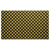 Daisy Pattern - Amber op Black Fabric Stof (Yard (91,4 cm))