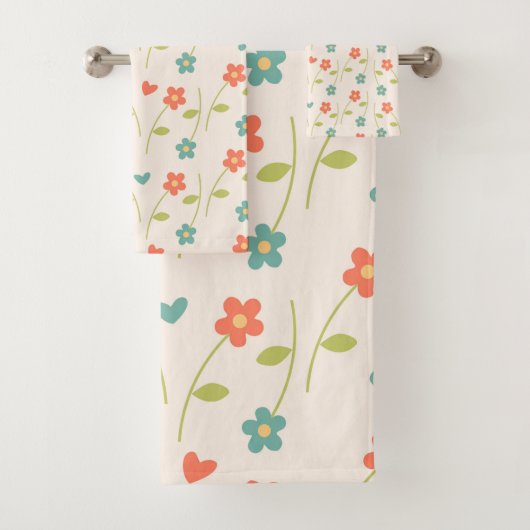 Daisy Pattern Bad Handdoek (Insitu)