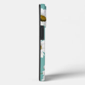 Daisy Pattern, Blauwgroen achtergrond, Case-Mate iPhone Case (Achterkant / Rechts)