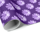 Daisy Pattern - Deep Paars Cadeaupapier (Rol Hoek)