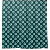Daisy Pattern - Donkergroen Douchegordijn (Voorkant)