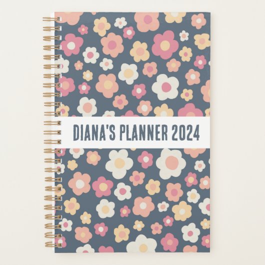Daisy Pattern Flowers Blooms Floral Cute CUSTOM Planner (Voorkant)