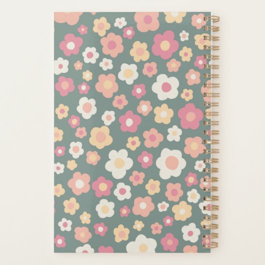 Daisy Pattern Flowers Blooms Floral Cute CUSTOM Planner (Achterkant)