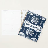 Daisy Pattern Flowers Blooms Floral Navy CUSTOM Planner (Display)