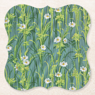 Daisy Pattern, groen patroon, Kartonnen Onderzetters