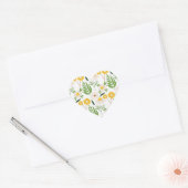 Daisy Pattern Hart Sticker (Envelop)