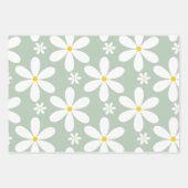 Daisy Pattern (Mint) Inpakpapier Vel (Voorkant 3)
