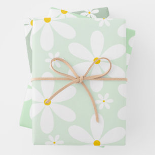 Daisy Pattern (Mint) Inpakpapier Vel
