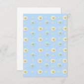 Daisy Pattern op lichtblauwe achtergrond Bedankkaart (Voorkant / Achterkant)