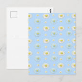 Daisy Pattern op lichtblauwe achtergrond Briefkaart (Voorkant / Achterkant)