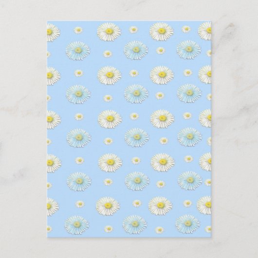 Daisy Pattern op lichtblauwe achtergrond Briefkaart (Voorkant)