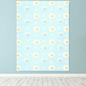 Daisy Pattern op lichtblauwe achtergrond Canvas Afdruk (Insitu (Houten vloer))