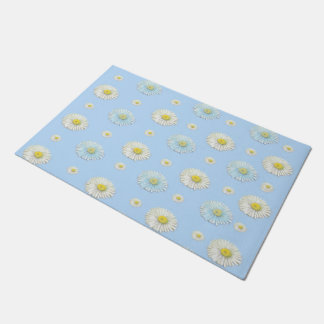 Daisy Pattern op lichtblauwe achtergrond Deurmat