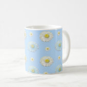 Daisy Pattern op lichtblauwe achtergrond Koffiemok (Voorkant rechts)