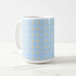 Daisy Pattern op lichtblauwe achtergrond Koffiemok
