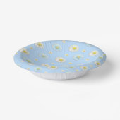 Daisy Pattern op lichtblauwe achtergrond Papieren Kommen (Gebogen)